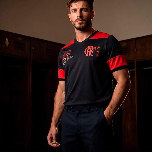 Camisa Flamengo Retrô Zico 1981 Dry Preta Masculina
