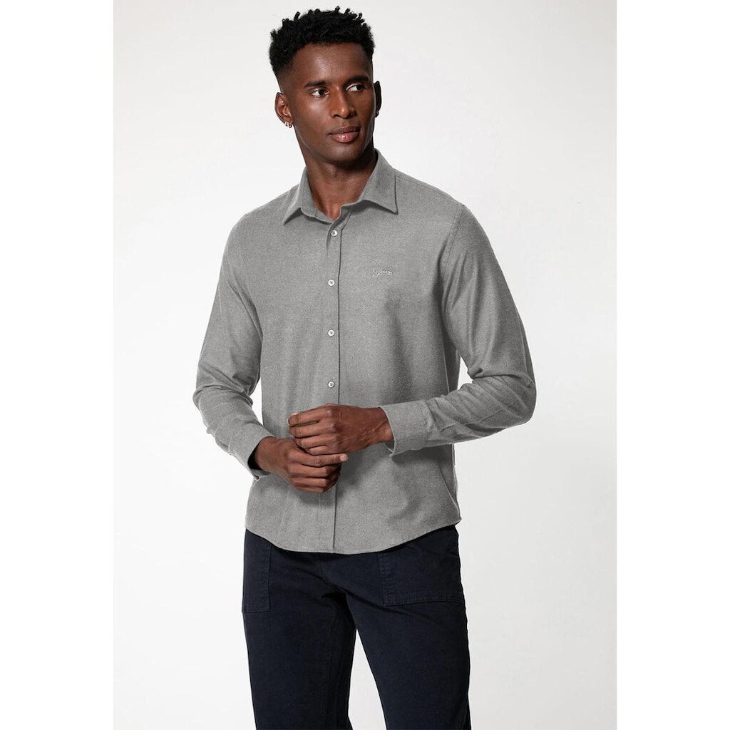 Camisa Flanela Manga Longa Cinza
