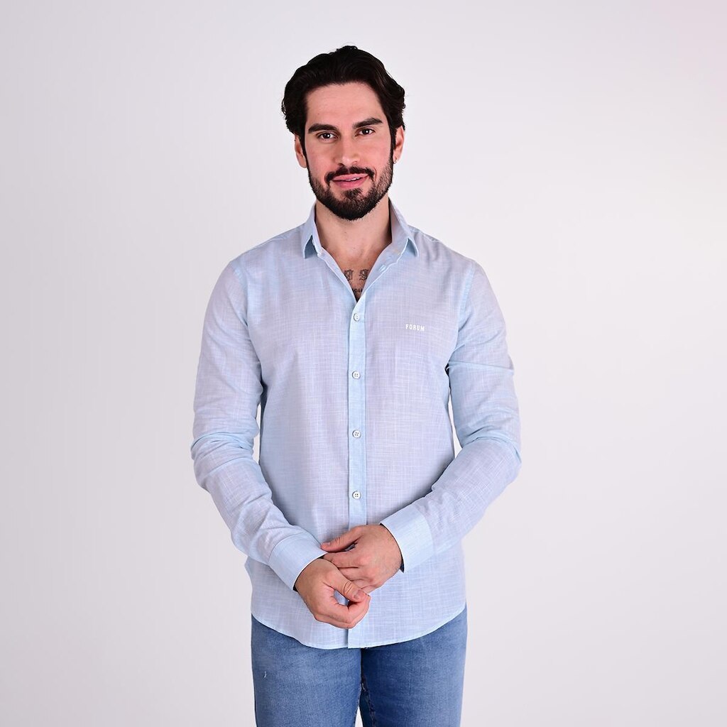 Camisa Forum St Barths Azul/Off White