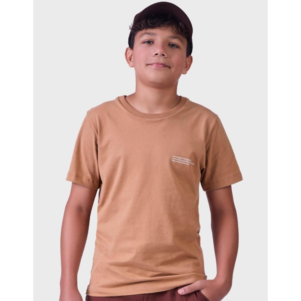 Camisa Gola Canoa Estilo Malha Toque Aveludado Em Escrita Verão Tropical Masculino 12 a 18