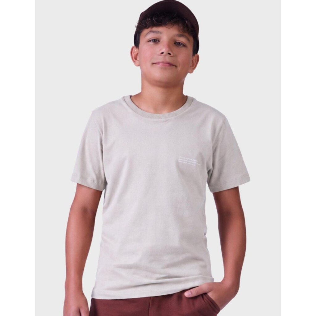 Camisa Gola Canoa Estilo Malha Toque Aveludado Em Escrita Verão Tropical Masculino 12 a 18