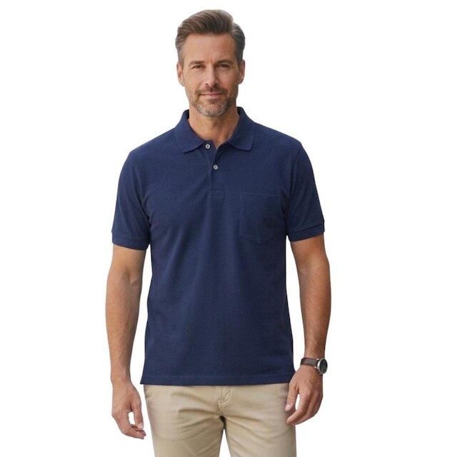 Camisa Gola Polo Com Bolso Masculina Blusa Piquet Basica Algodão Poliester Confortavel Slim Elegante