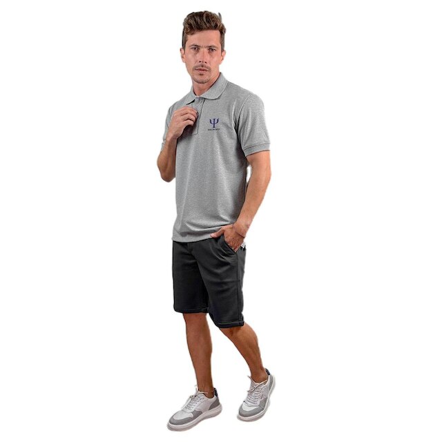 Camisa Gola Polo Estampa Psicologia Piquet Masculina