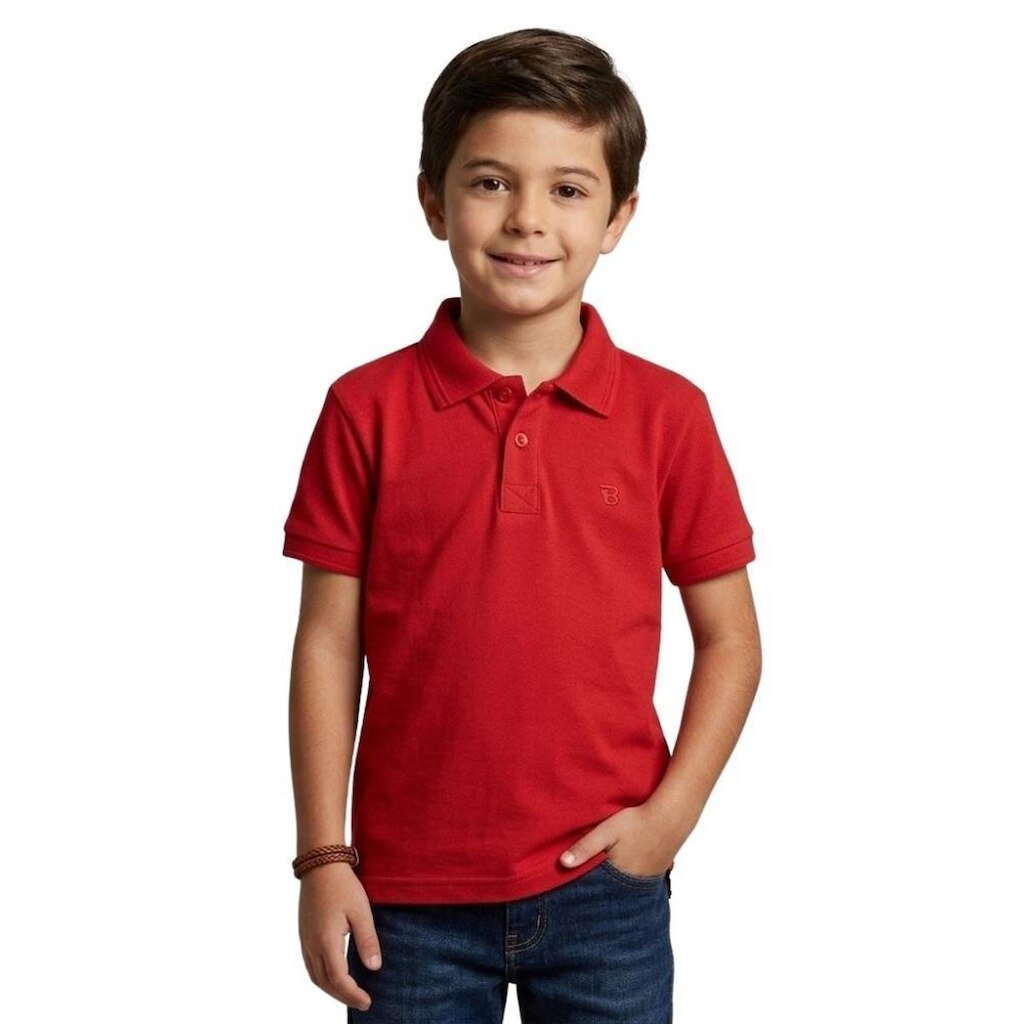 Camisa Gola Polo Infantil Menino Piquet Com Botões Basica Casual Manga Curta Passeio Dia a Dia