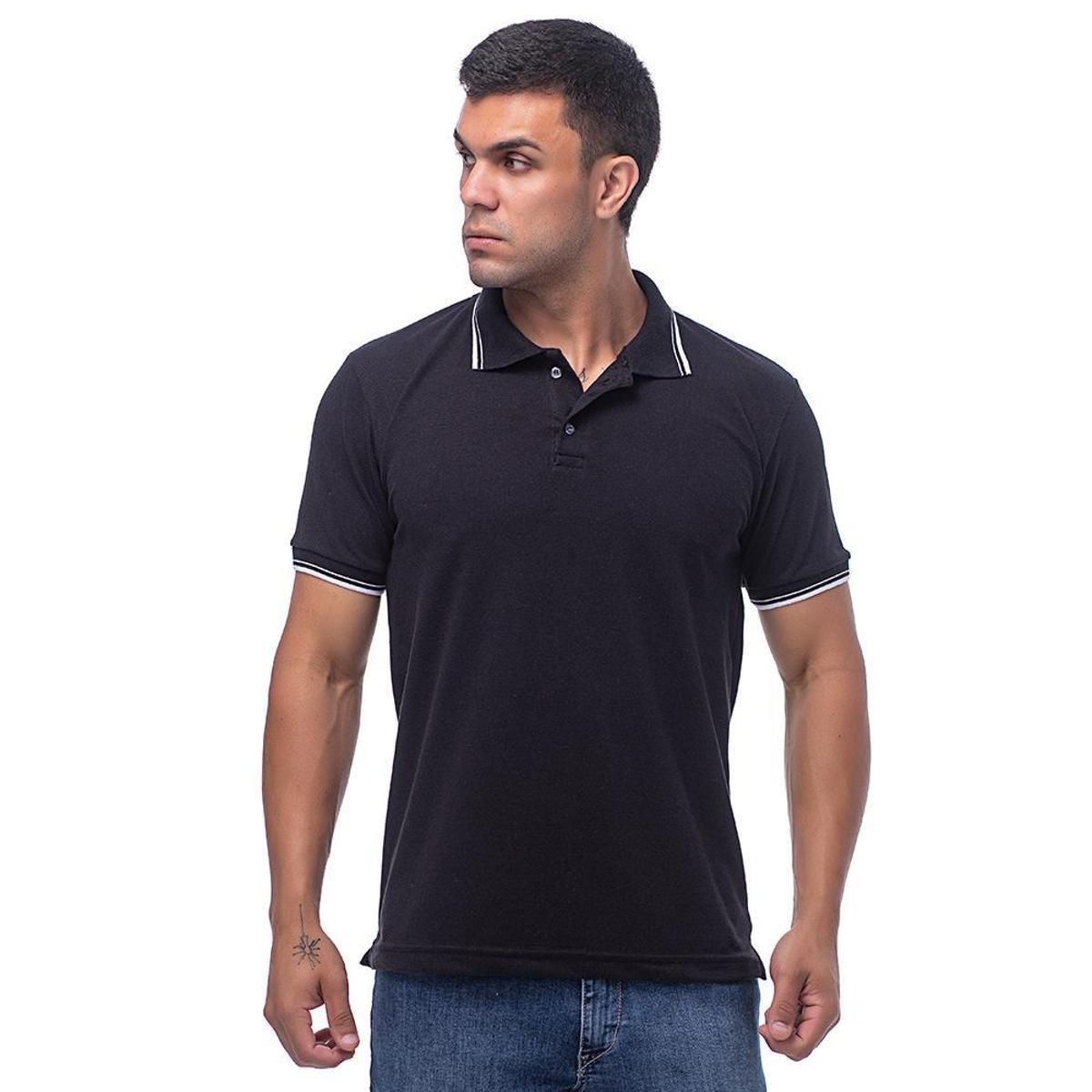 Camisa Gola Polo Masculina Básica Blusa Malha Piquet Menor preço em Camisa Gola Polo Masculina Básica Blusa Malha Piquet