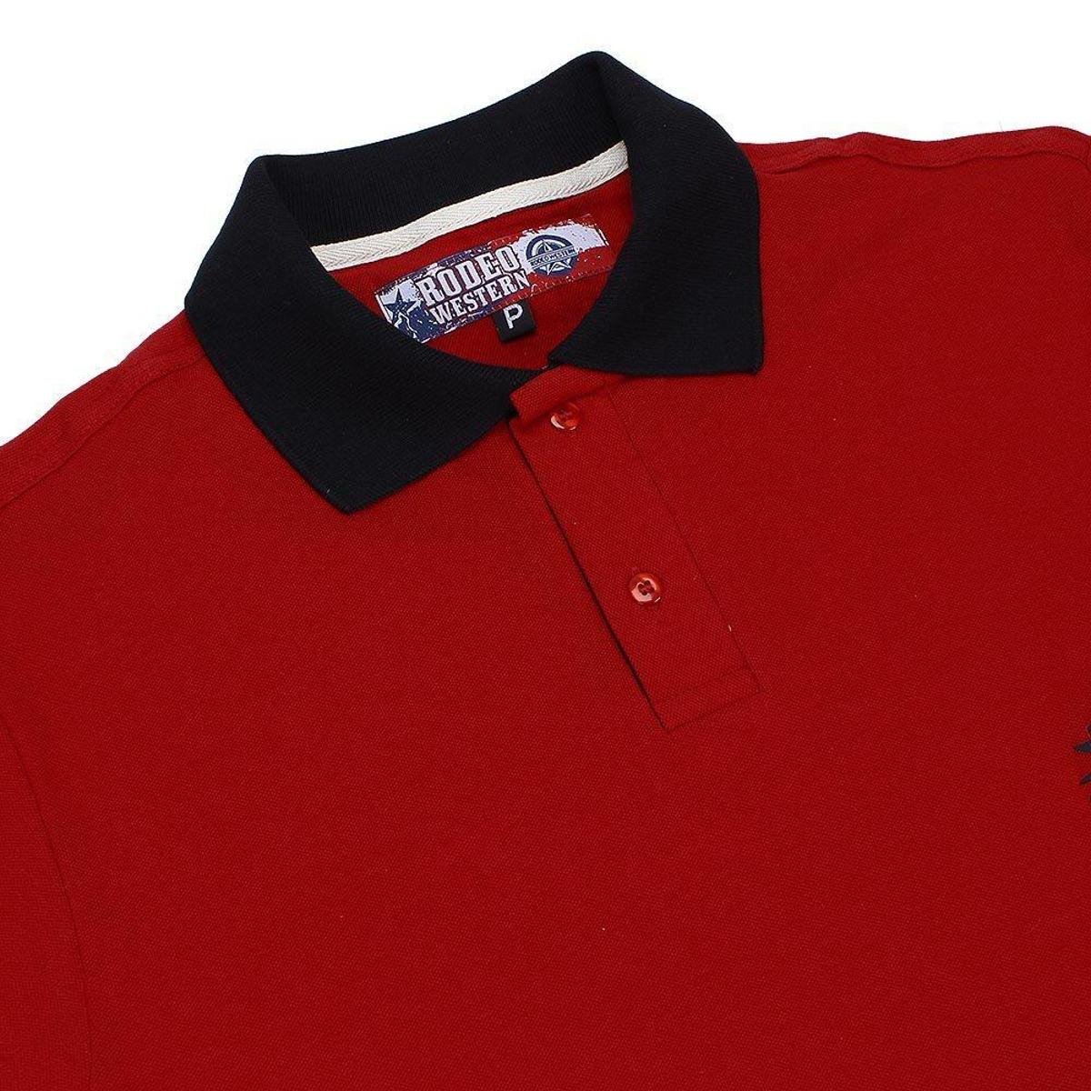blusa gola polo vermelha