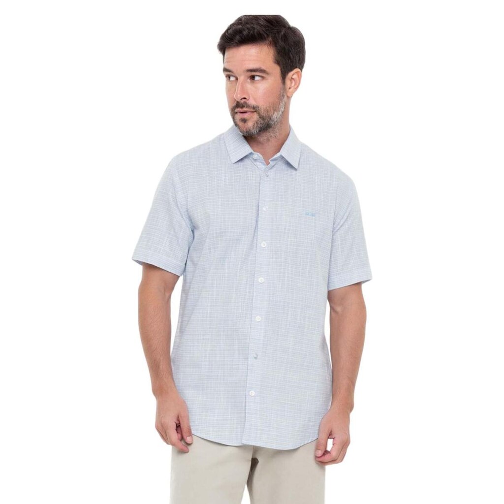 Camisa Hangar 33 Manga Curta Slim Azul Claro Tam. P
