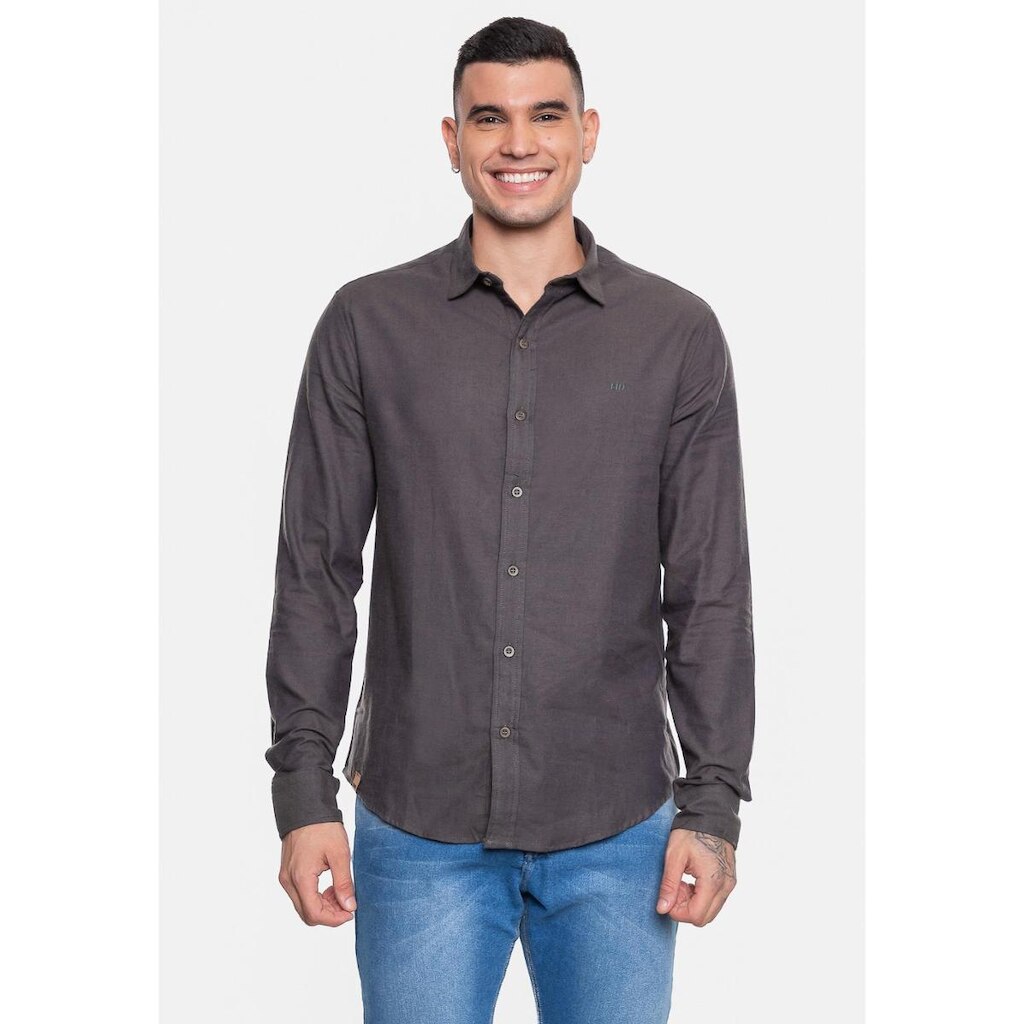 Camisa HD Manga Longa Flanelada Lisa Masculino