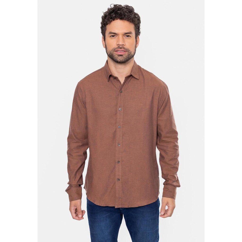 Camisa HD Manga Longa Flanelada Lisa Masculino