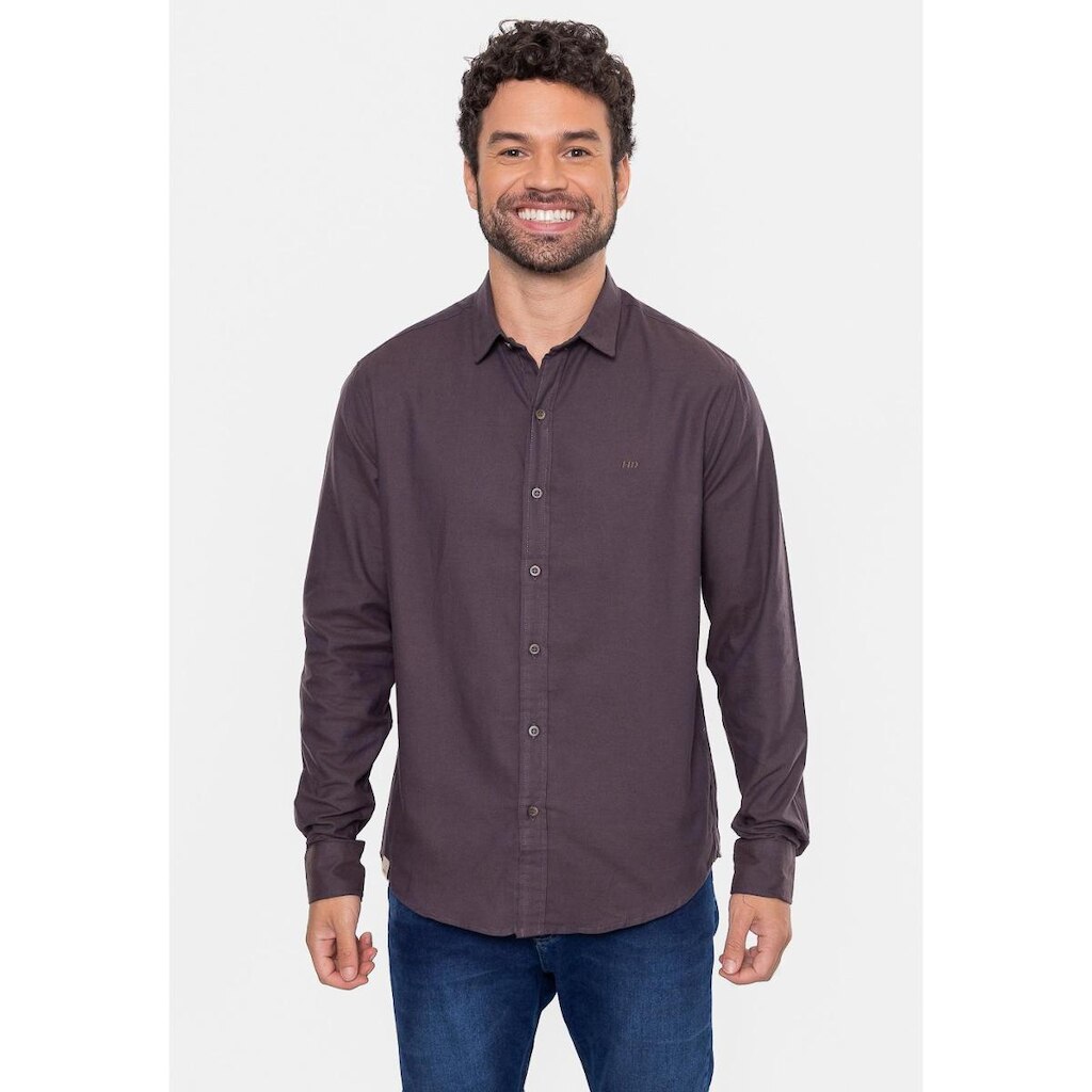 Camisa HD Manga Longa Flanelada Lisa Masculino