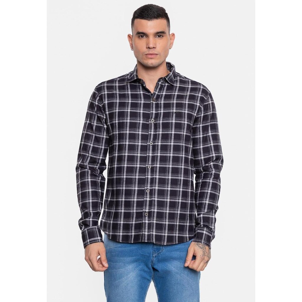 Camisa HD Manga Longa Flanelada Xadrez Masculino