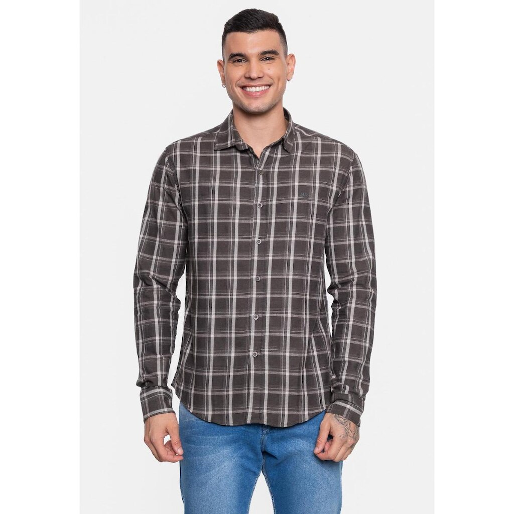 Camisa HD Manga Longa Flanelada Xadrez Masculino