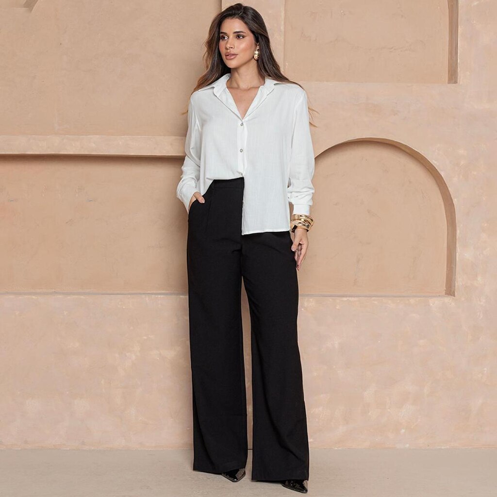 Camisa Heloisa – Manga Longa com Botões – BBonnie Off White