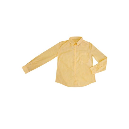 Camisa Hering em Tecido De Algodão Texturizado Folha Feminina - Amarelo Claro