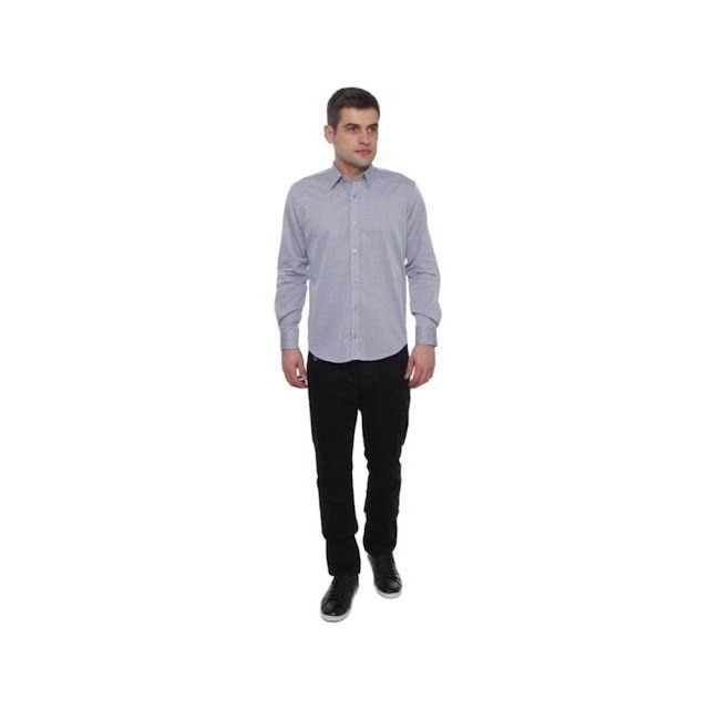 Camisa Hugo Deleon Maquinetada Azul