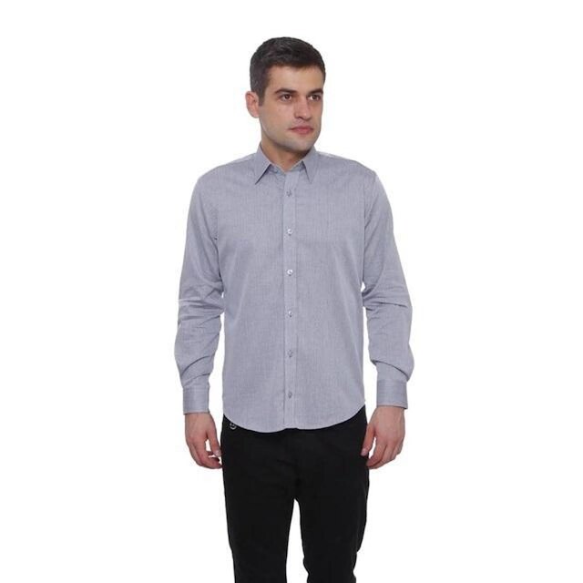 Camisa Hugo Deleon Maquinetada Azul
