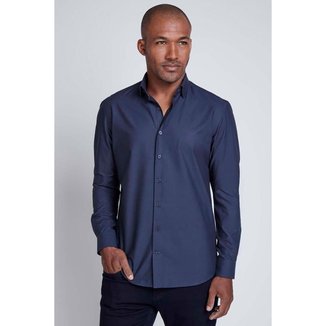 Camisa Individual Slim Fit Tricoline Azul Tam. 04