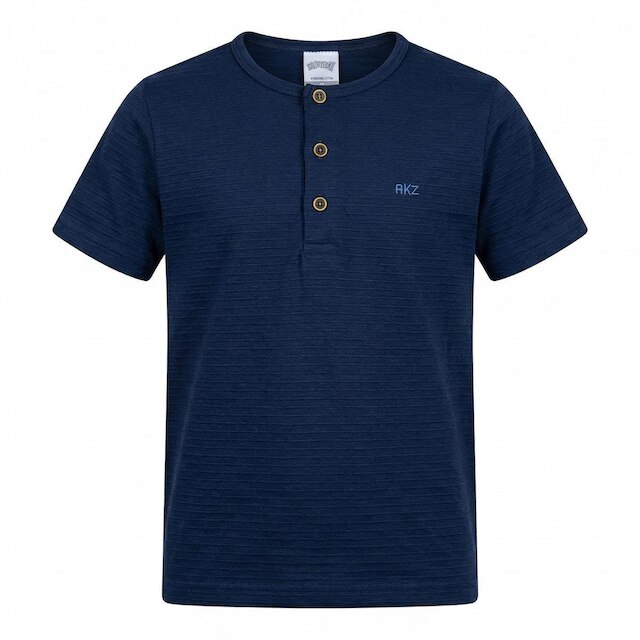Camisa Infantil Conforto e Estilo Alakazoo Henley Texturizada A0161