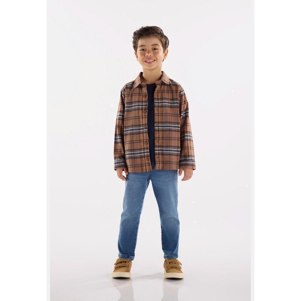 Camisa Infantil em Flanela Xadrez Up Baby
