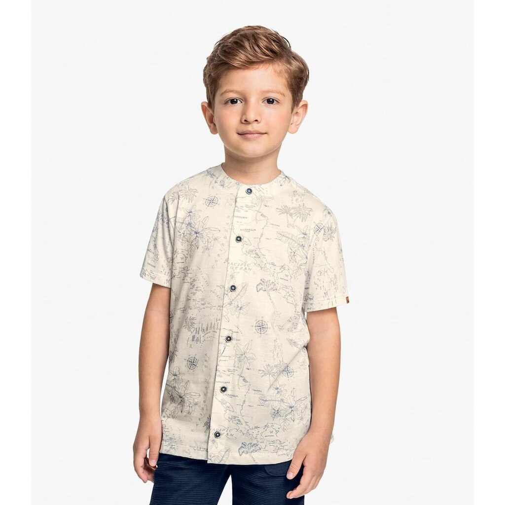 Camisa Infantil Estampada Trick Nick Bege