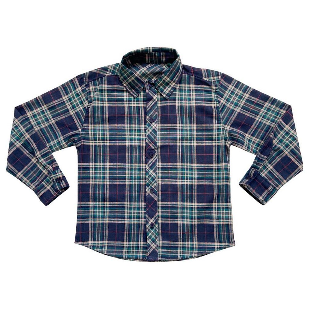 Camisa Infantil Look Jeans Manga Longa - VERDE - 02