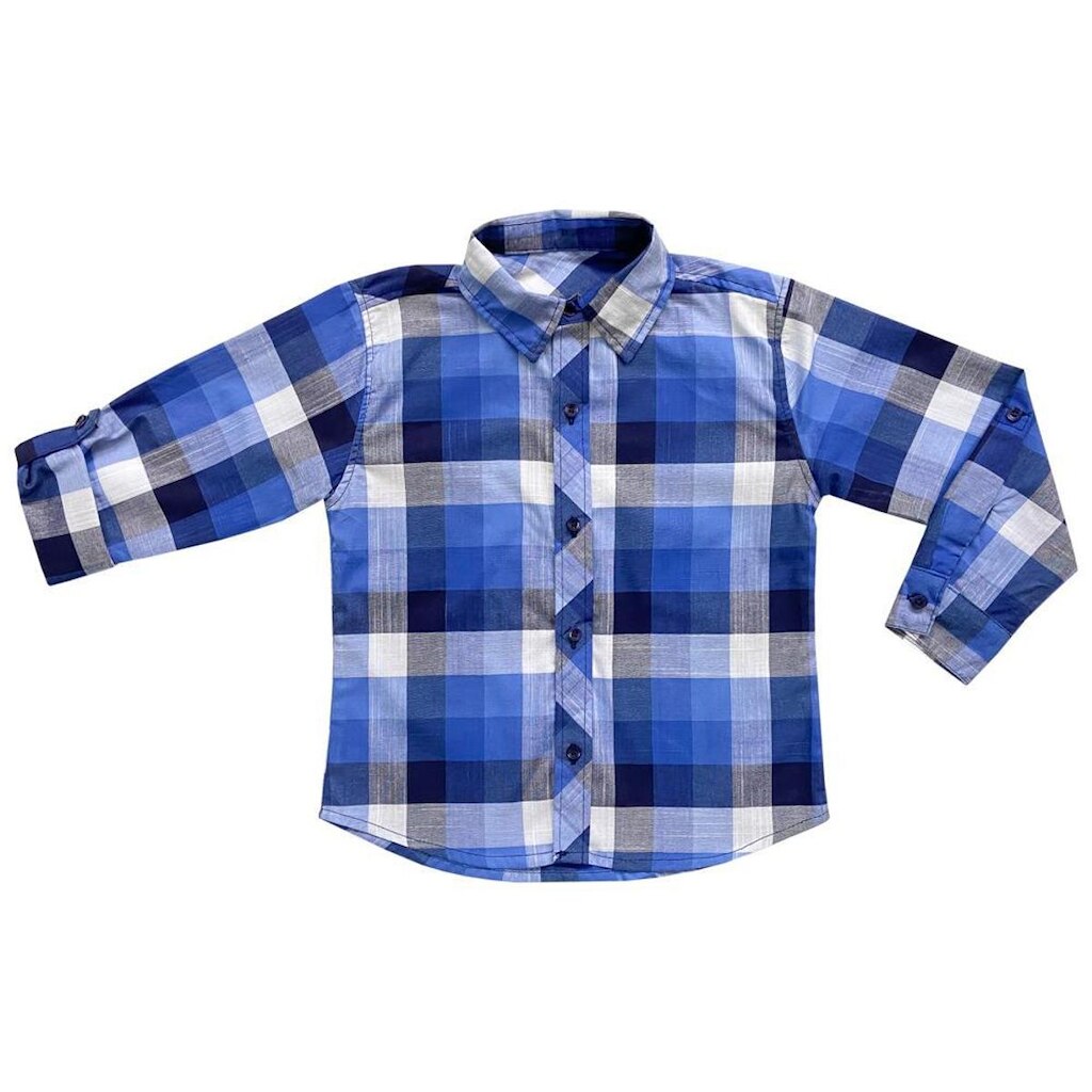 Camisa Infantil Look Jeans Manga Longa Xadrez - VERDE - 02