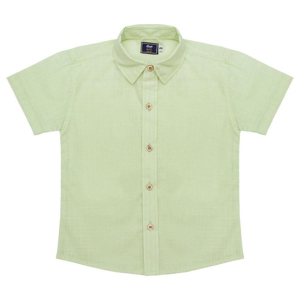Camisa Infantil Look Jeans Tricoline Collor - 01 - VERDE