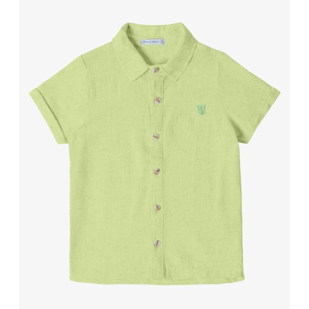 Camisa Infantil Masculina Com Botões Trick Nick Verde