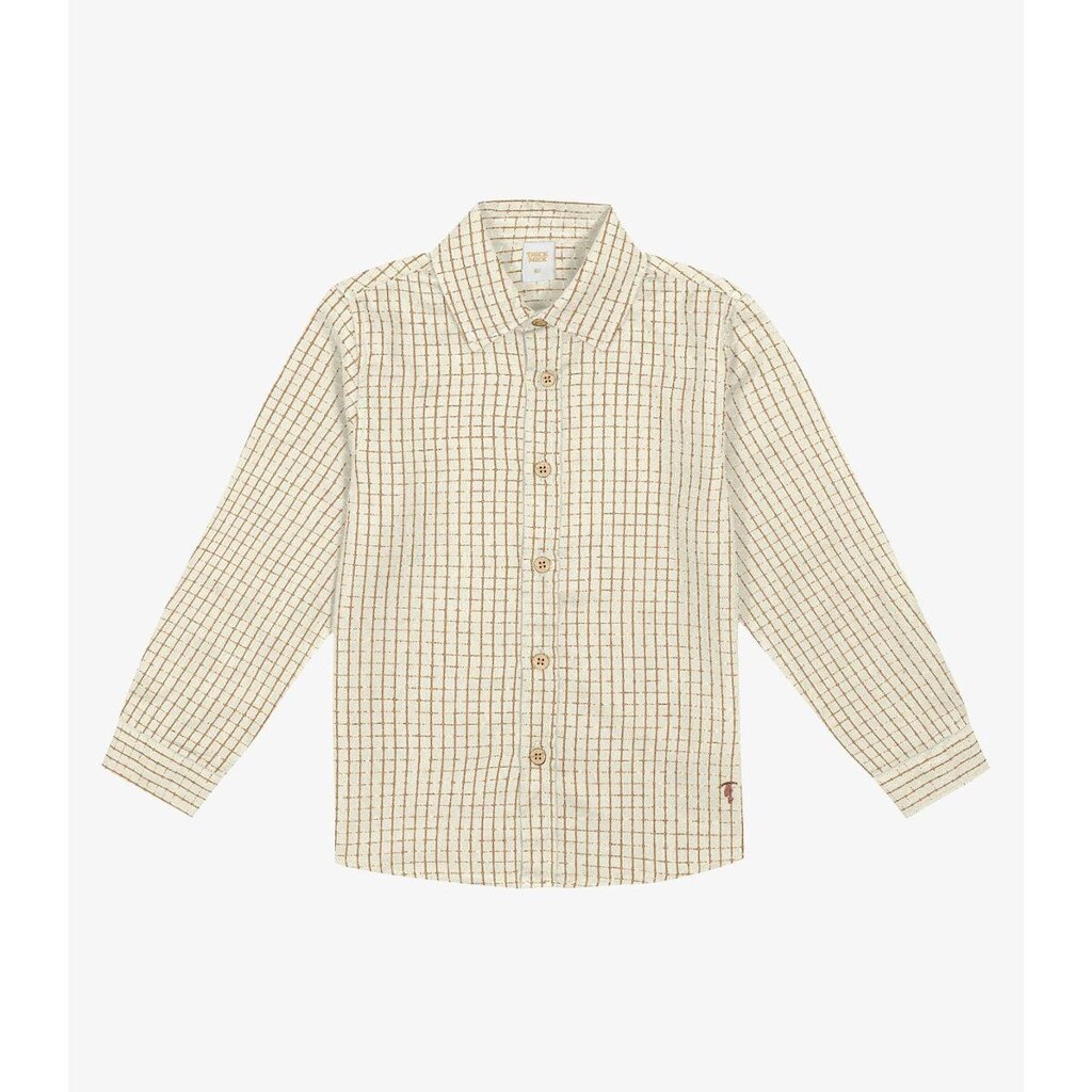 Camisa Infantil Masculina Manga Longa Trick Nick Bege
