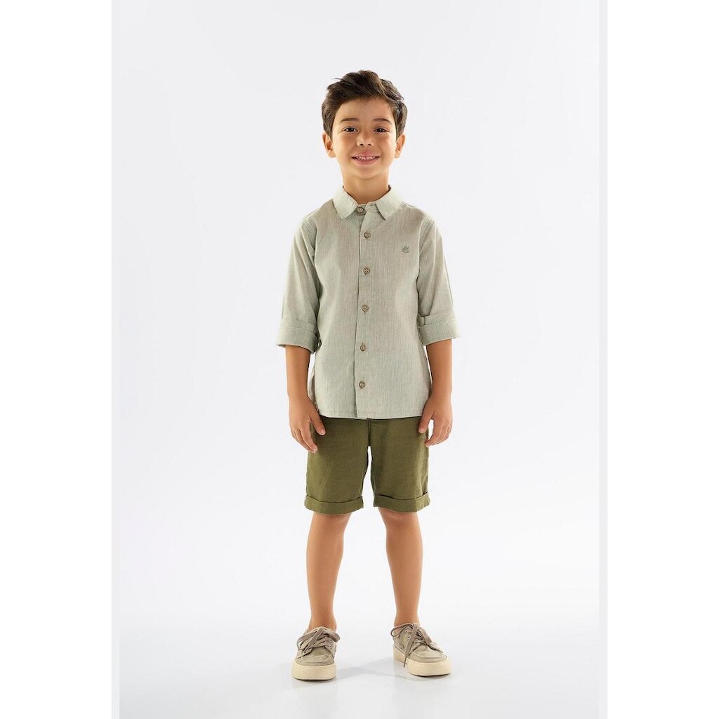 Camisa Infantil para Menino em Algodão e Linho Up Baby