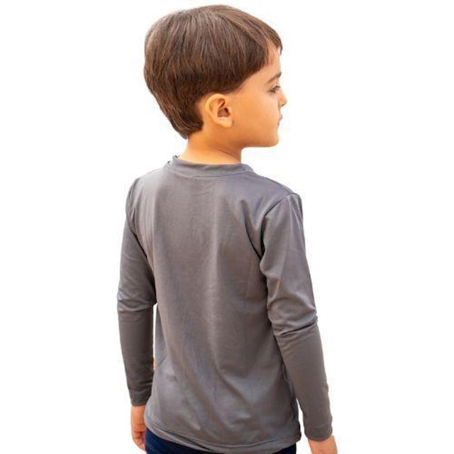Camisa Infantil UNISEX com Proteção UV Manga Longa CINZA