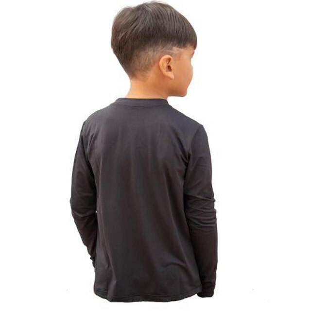 Camisa Infantil UNISEX com Proteção UV Manga Longa PRETA