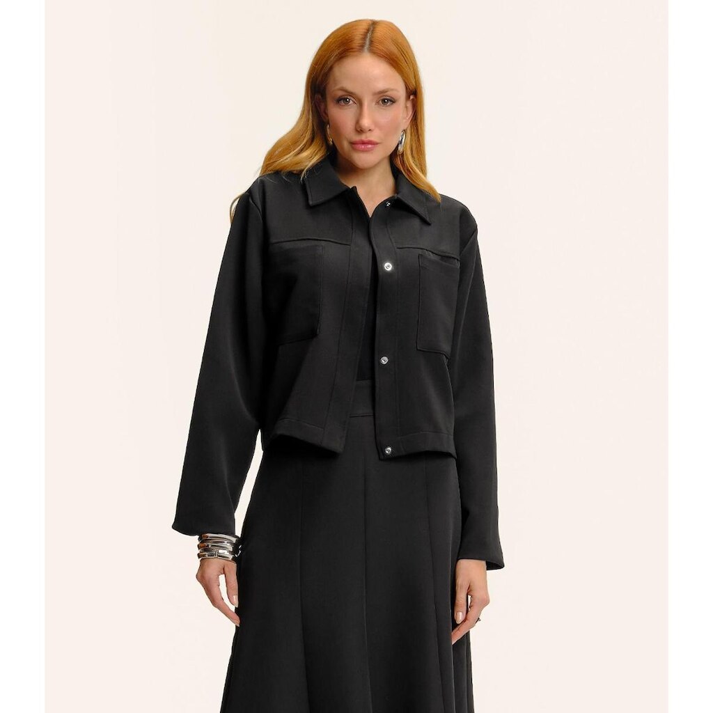 Camisa Jaqueta Feminina Alfaiataria Endless Preto