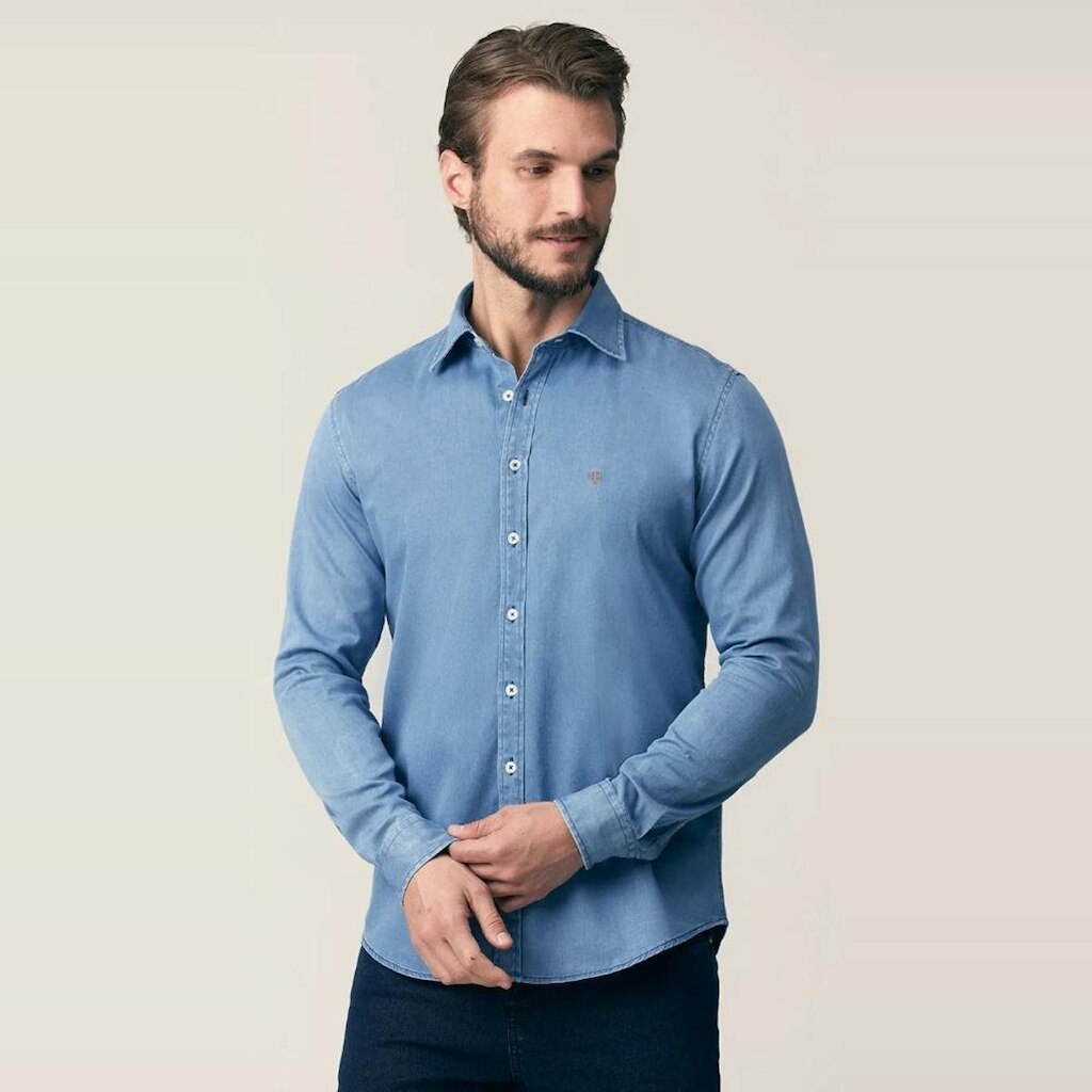 Camisa Jeans Individual Slim Masculino