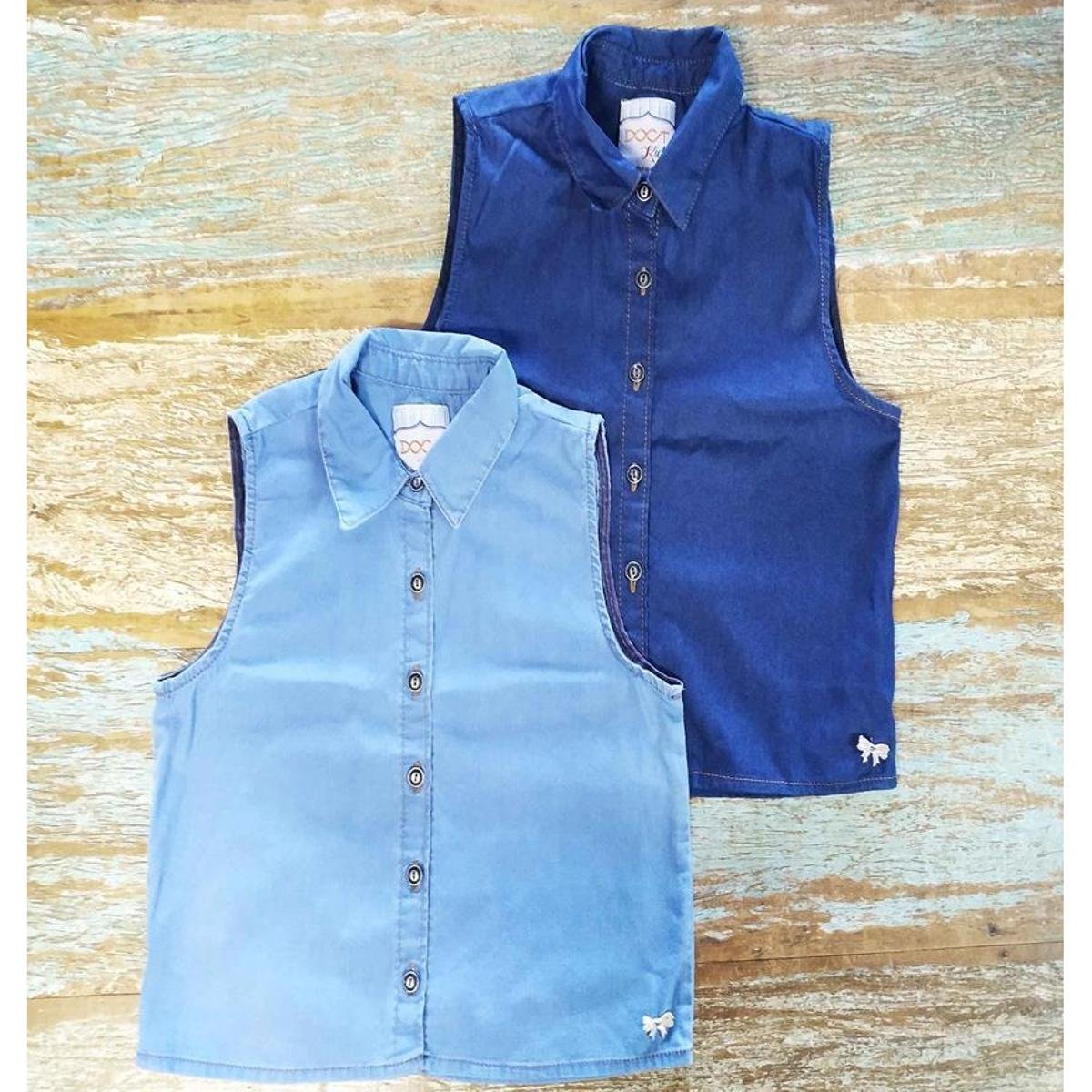 Camisa Jeans Jaqueta Masculina Sem Manga Jaqueta Jeans Curta Sem