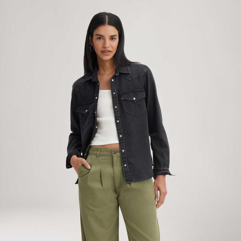 Camisa Jeans Levi's The Ultimate Western Preta Feminina
