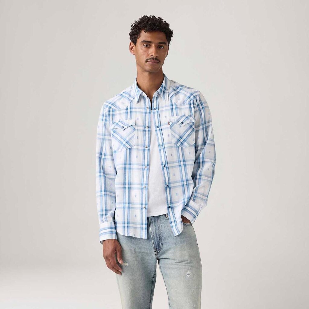 Camisa Jeans Levi's Western Barstow Standard Xadrez Masculina