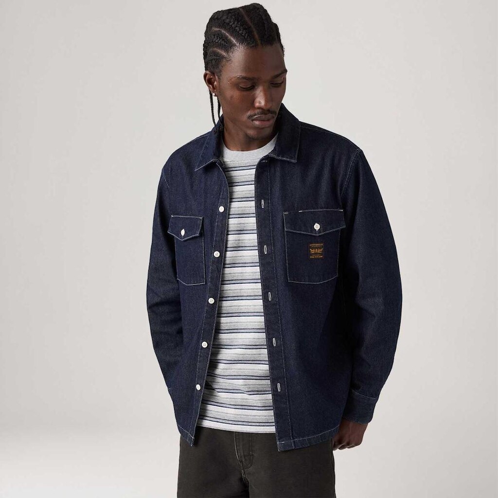 Camisa Jeans Levi's Worker Lavagem Escura Manga Longa Masculina