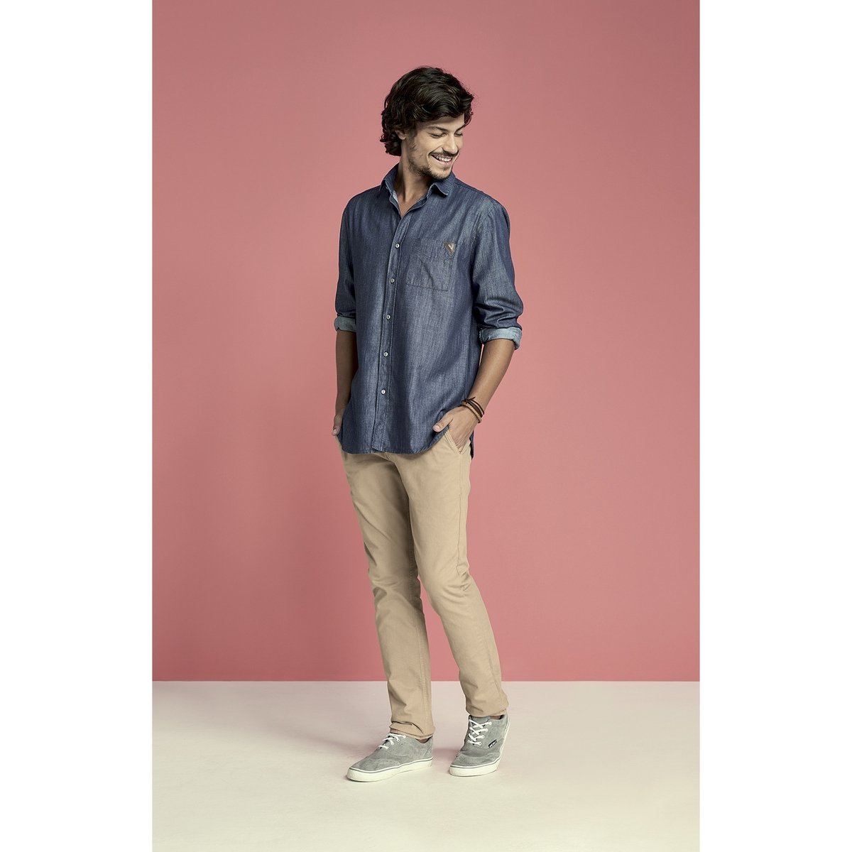 camisa jeans masculina malwee