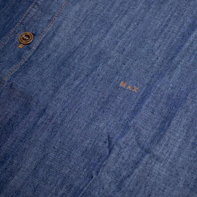 Camisa Jeans Masculina Max Denim Slim Azul Escuro