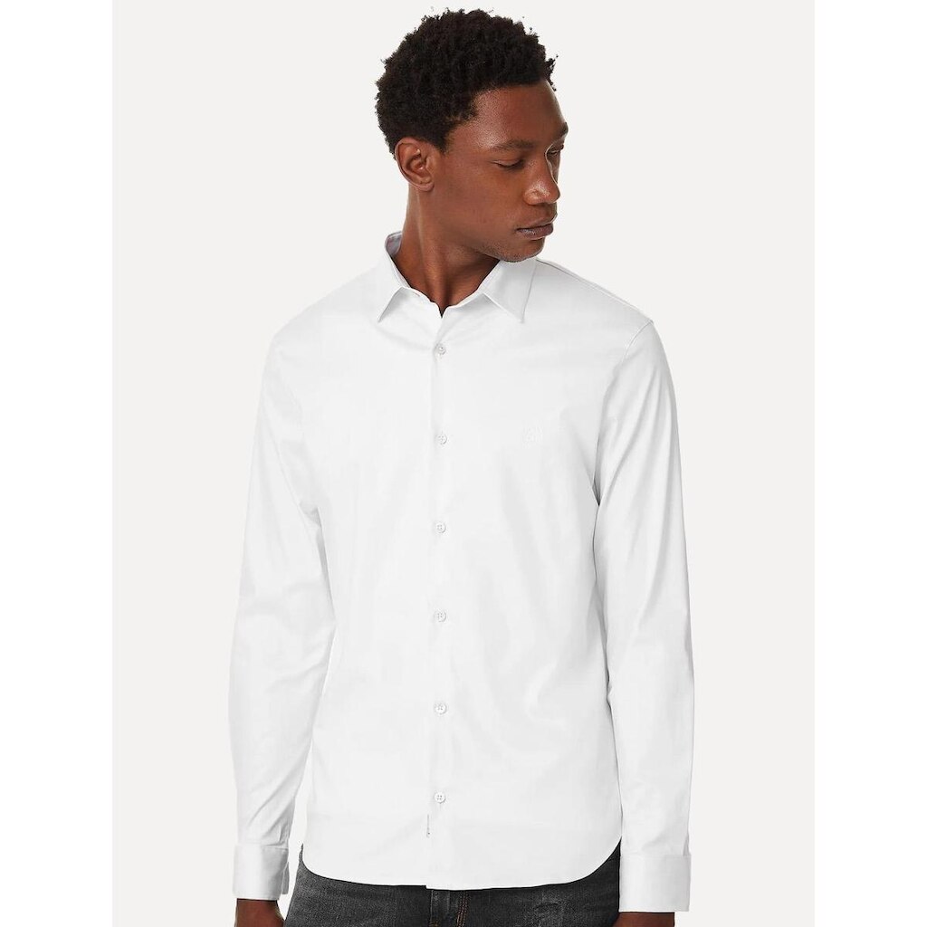 Camisa John John Masculina Ultra Slim White Logo Branca