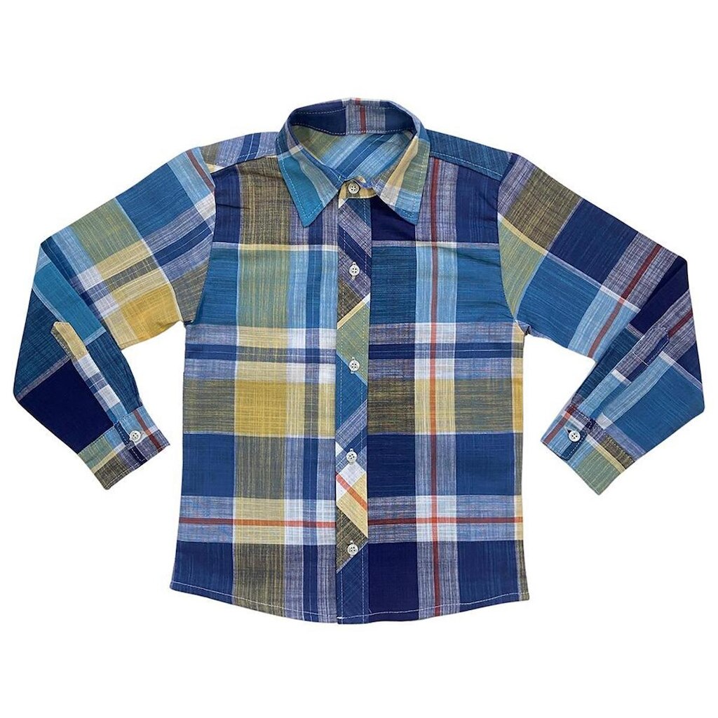 Camisa Juvenil Look Jeans Manga Longa Xadrez - 8 - VERDE