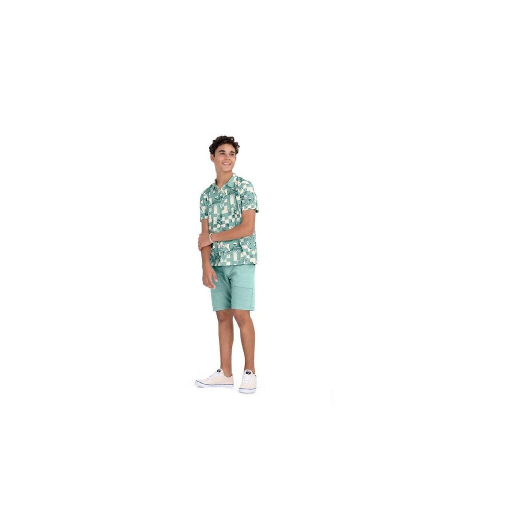 Camisa Juvenil Meninos Estampa Tropical