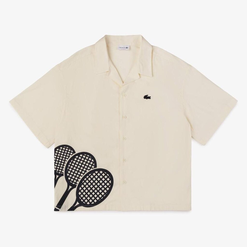 Camisa Lacoste  Estampada De Manga Curta Ampla