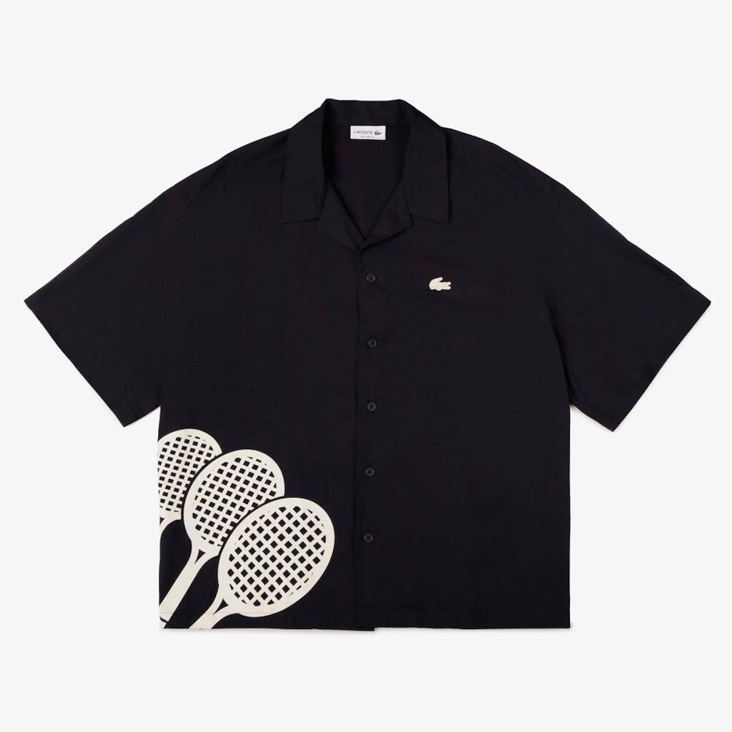 Camisa Lacoste  Estampada De Manga Curta Ampla