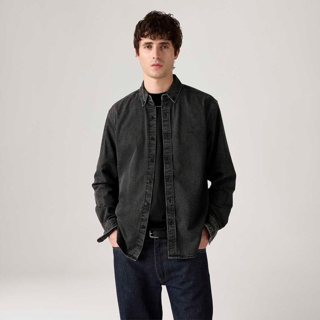 Camisa Levi's Authentic Button Down Manga Longa Preta Masculina