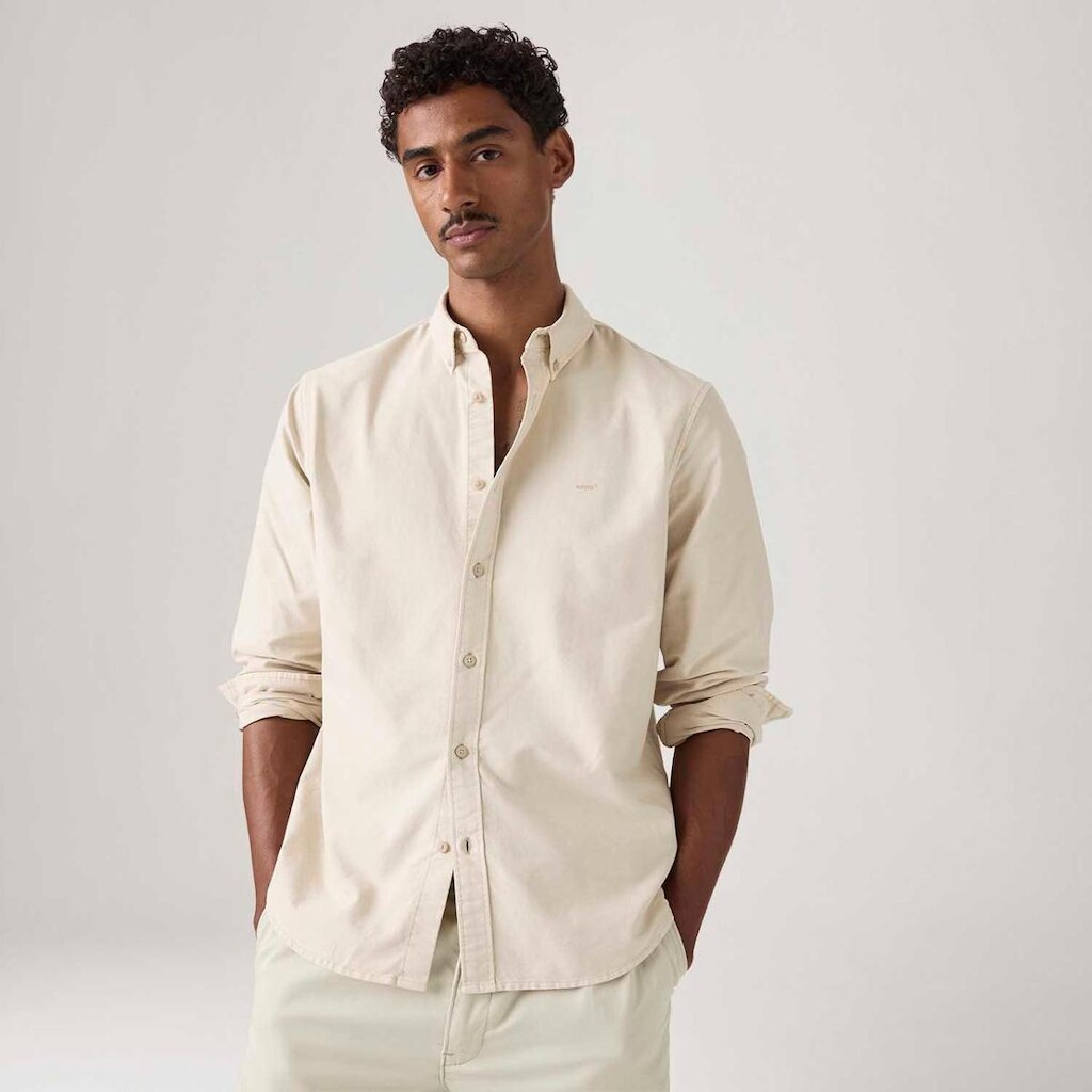 Camisa Levi's Authentic Button Down Off White Manga Longa Masculina
