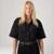 Camisa Levi's Harlie Lace Preta Manga Curta Feminina - Preto