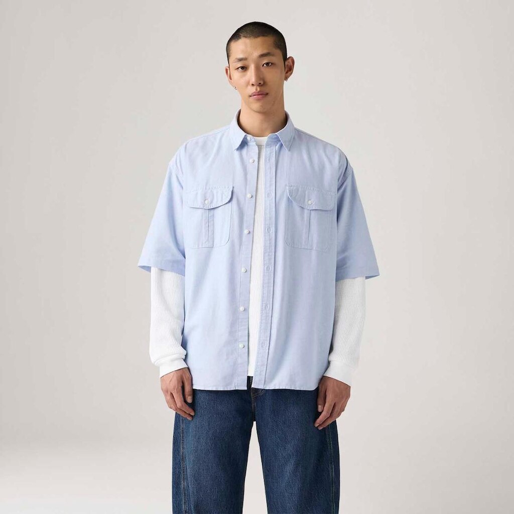 Camisa Levi's Pacifica Loose Azul Manga Curta Masculina