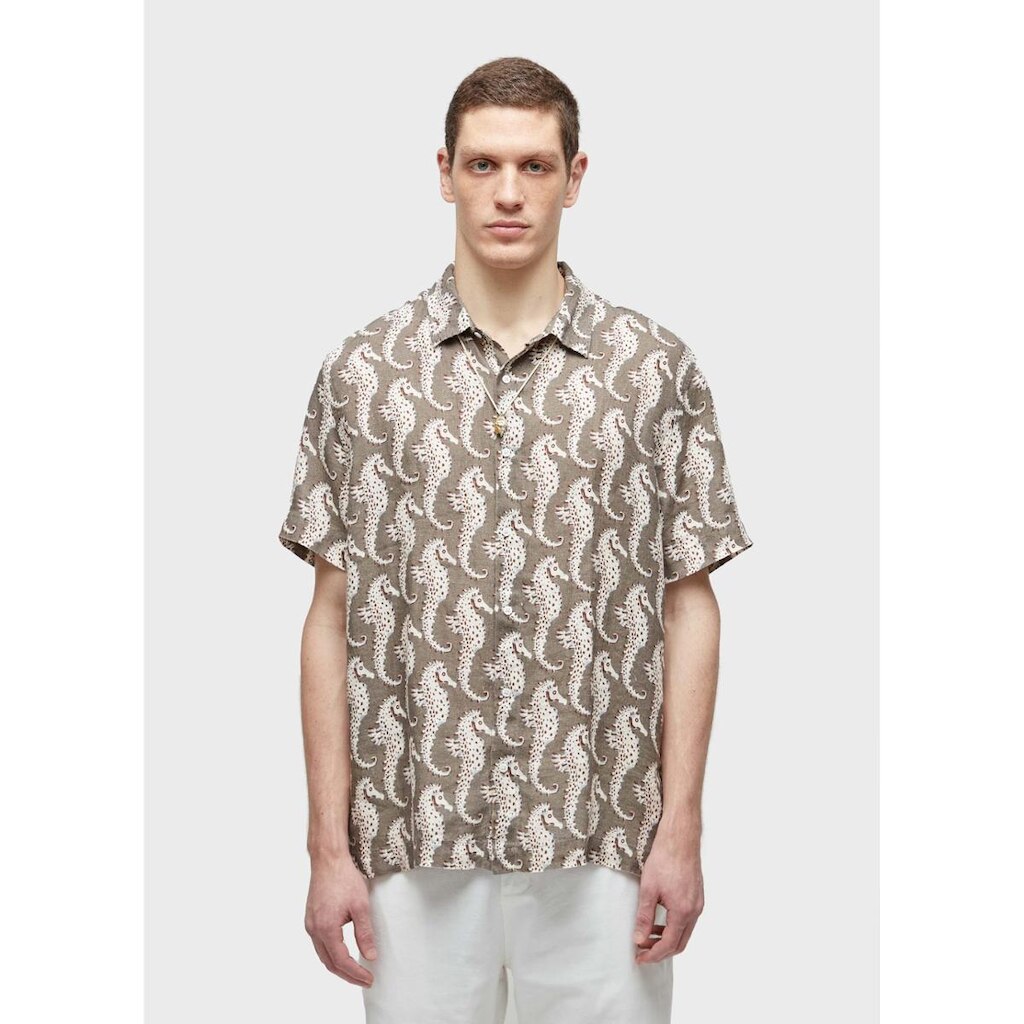 Camisa linen seahorse green mc OSKLEN